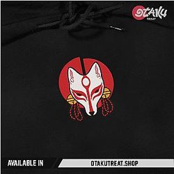 Japanese Kitsune Mask Embroidered Hoodie / Sweatshirt