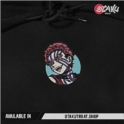 Akaza Face Embroidered Hoodie / Sweatshirt