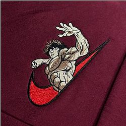 Baki The Grappler Hanma X Demon Punch Embroidered Gym Hoodie CK3012