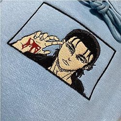 Attack On Titan Eren Yaeger Boxed Embroidered Anime Hoodie CK3012