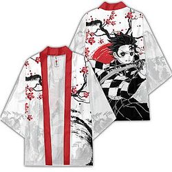 Tanjiro Kimono Shirts Custom Kimetsu Anime Haori Japan Style OT2102