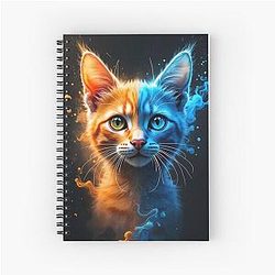 Elemental gato de fogo e gelo Spiral Notebook