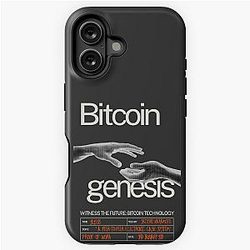 Bitcoin Genesis Block Celebration - dark version  iPhone Tough Case