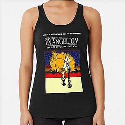 Neon Genesis Evangelion Garfield  Racerback Tank Top