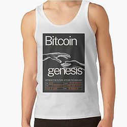 Bitcoin Genesis Block Celebration - version sombre Haut du réservoir