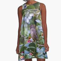 Genesis 1 1 In The Beginning God Created A-Line Dress
