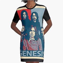 Genesis Robe de T-Shirt graphique Rock Band