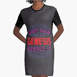 GÉNÉSIE Nom. Restez calmes et laissez GENESIS Poignée -Don chemise T-Shirt Graphique Robe