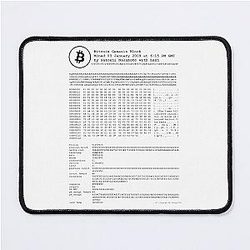 Bitcoin - Original Genesis Bloc - Satoshi Nakamoto Mouse Pad