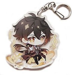 Genshin Impact Zhongli Figures Acrylic Keychain G Shaped Buckle  Offical Merch FG2502