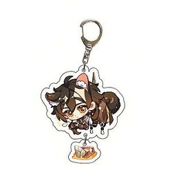 Genshin Impact Zhongli Cosplay Acrylic Keychain G Shaped Buckle  Offical Merch FG2502