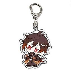 Genshin Impact Zhongli Cosplay Cute Mini Version Anime Acrylic Keychain  Offical Merch FG2502