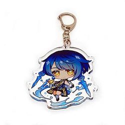 Genshin Impact Xingqiu Figures Acrylic Keychain G Shaped Buckle  Offical Merch FG2502