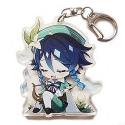 Genshin Impact Venti Figures Acrylic Keychain G Shaped Buckle  Offical Merch FG2502