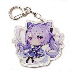 Genshin Impact Keqing Figures Acrylic Keychain G Shaped Buckle  Offical Merch FG2502