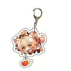 Cute Genshin Impact Yoimiya Cosplay Acrylic Keychain G Shaped Buckle  Offical Merch FG2502