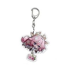 Cute Genshin Impact Yae Miko Cosplay Acrylic Keychain G Shaped Buckle  Offical Merch FG2502