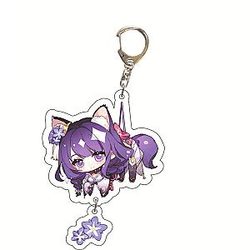 Cute Genshin Impact Raiden Shogun Cosplay Acrylic Keychain G Shaped Buckle  Offical Merch FG2502