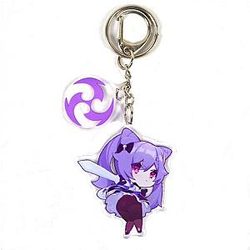 Cute Genshin Impact Keqing Anime Acrylic Keychain  Offical Merch FG2502