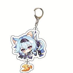 Cute Genshin Impact Eula Lawrence Cosplay Acrylic Keychain G Shaped Buckle  Offical Merch FG2502