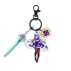 Anime Genshin Impact Keqing Cosplay Acrylic Keychain Offical Merch FG2502