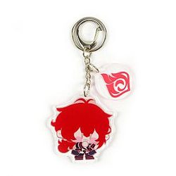 Anime Genshin Impact Diluc Ragnvindr Cosplay Acrylic Keychain  Offical Merch FG2502