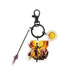 Anime Genshin Impact Acrylic Keychain Zhongli Cosplay Acrylic Offical Merch FG2502