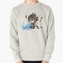 Genshin Impact Sweatshirts - Genshin Impact Chibi Cool Zhongli  Pullover Sweatshirt RB1109