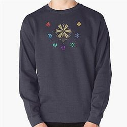 Genshin Impact Sweatshirts - Genshin impact elements impact Pullover Sweatshirt RB1109