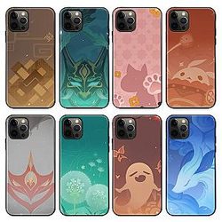 Genshin Impact Game Black TPU Silicone Soft Phone Case For iPhone
