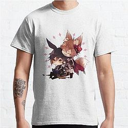 Genshin Impact T-Shirt - Genshin Impact Chibi Childe and Zhongli  Classic T-Shirt RB1109