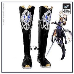 Genshin Impact Mondstadt Albedo Games Cosplay Low Heel Shoes Boots