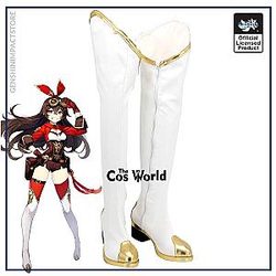 Genshin Impact Amber Cosplay Low Heels Shoes Boots