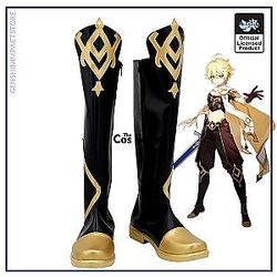 Genshin Impact Traveler Aether Cosplay Low Heel Shoes Boots