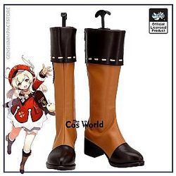 Genshin Impact Klee Games Customize Cosplay Low Heel Shoes Boots