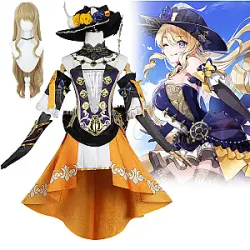Genshin Impact Navia Cosplay Costume Wig Hat Set