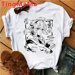 Genshin Impact Hu Tao Xiao Kaedehara Kazuha Cartoon Graphic Print T-shirts