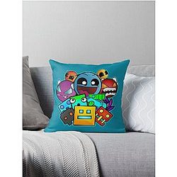 Geometry Dash Old School Gaming Throw Pillow