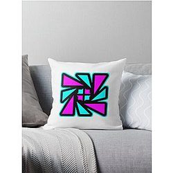 Riot Cube Geometry Dash Icon Throw Pillow