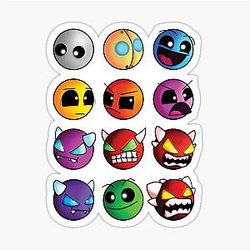Geometry Dash Demon Faces Sticker
