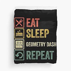 Funny Eat Sleep Geometry Dash Duvet Cover
