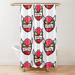 Geometry Dash Hard Demon Shower Curtain