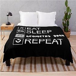 Eat Sleep Geometry Dash Repeat Throw Blanket