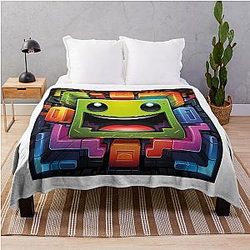 Geometry Dash Throw Blanket