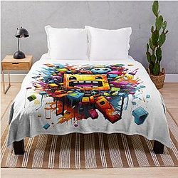 Geometry Dash Throw Blanket