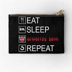 Eat Sleep Geometry Dash Coloured Zipper Pouch