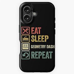 Funny geometry dash retro vintage iPhone Case