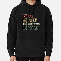 Funny eat sleep geometry dash repeat retro vintage hoodie