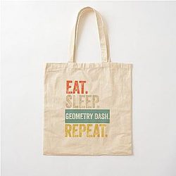 Eat sleep geometry dash vintage Cotton tote bag