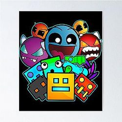Geometry Dash Old School Gaming Poster